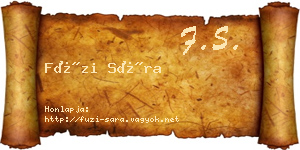 Füzi Sára névjegykártya